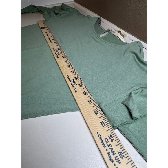 Matilda Jane Clothing Mint Green Ruffled Sleeve Jumpsuit Tie Waist Size S - Picture 11 of 15